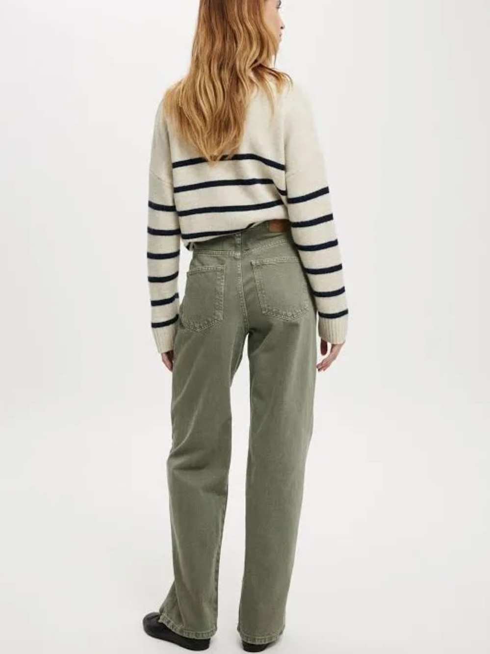 NWT Cotton On Loose Straight Women’s Jeans Smokey Green and Khaki Size US 12 - Picture 4 of 14